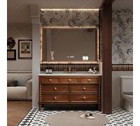 Modern Bathroom Vanity Set - Floor Mounted Single Sink with Smart Defog Mirror & Storage Solid Wood Frame 39.37" Stylish Design for Home Renovation