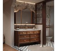 Modern Bathroom Vanity Set - Floor Mounted Single Sink with Smart Defog Mirror & Storage Solid Wood Frame Stylish 39.37" Design for Ultimate Convenience and Elegance.
