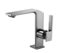 Modern Bathroom Waterfall Basin Mixer Tap - Sk Brass Single Lever Design for Sink - Grey h - Perfect for Contemporary Bathrooms
