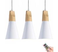 Modern Battery Operated Pendant Light Fixture Wireless Hanging Lamp with Remote Control for Kitchen Island Coffee Bar Cafe Dining Room - Black Small Ceiling Light