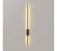 Modern Battery Operated Wall Lights Indoor, Wireless Wall Sconces with Remote, USB-C Rechargeable LED Wall Light, Minimalist Battery Wall Sconce for Bedroom, Living Room, Hallway,80cm,Black