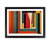 Modern Bauhaus Art Vol.1 Abstract H1022 Framed Print for Living Room Bedroom Home Office Décor, Wall Art Picture Ready to Hang, Black A4 Frame (34 x 25 cm)