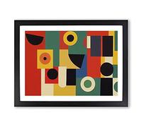 Modern Bauhaus Art Vol.6 Abstract H1022 Framed Print for Living Room Bedroom Home Office Décor, Wall Art Picture Ready to Hang, Black A4 Frame (34 x 25 cm)