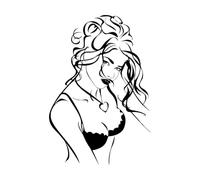 Modern Beauty Salon Hot Sexy Girl Lingerie Wall Decal Living Room Hair Makeup Spa Shop Salon Wall Sticker Home Large - 47x69cm