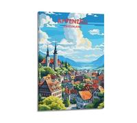 Modern Bedroom Wall Decoration Canvas Posters-Landscape Poster Appenzell, Switzerland Scenery Conveys Fresh And Elegant Feeling to Living Rooms Travel - Themed Spaces European - Style Rooms Landscape