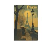 Modern Bedroom Wall Decoration Canvas Posters-Travel Poster Paris Eiffel Tower Romantic And Atmospheric Painting 24x36inch(60x90cm) Unframe-style
