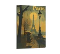 Modern Bedroom Wall Decoration Canvas Posters-Travel Poster Paris Eiffel Tower Romantic And Atmospheric Painting 12x18inch(30x45cm) Frame-style
