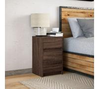 Modern Bedside Cabinet with LED Lights Home Storage Nightstand Table Unit vidaXL