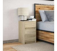 Modern Bedside Cabinet with LED Lights Home Storage Nightstand Table Unit vidaXL