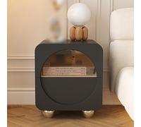 Modern Bedside Night Stand Modern End Side Table for Bedroom 2-Tier Storage End Table Side Table for Tight Spaces for Office Bedroom Study Living Room Solid and Stable Easy to Assemble. ( Color : Blac