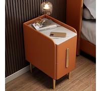 Modern Bedside Table with Der Slate Top & Metal Handle Versatile Side Table for Bedroom Living Room & Study 25x40x48 cm
