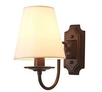 Modern Bedside Wall Sconce Wall Lamp Wrought Iron Sconce Simple Fabric Wall Lantern Bedside Bedroom Retro Wall Light Living Room Corridor Fixture Decorative Wall Lamp E2