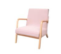 Modern Beige Armchair Cover with Wooden Legs - Elastic Single Sofa Slipcover, Solid Color Recliner Protector for Home, Hotel & Bar Décor, Easy Care & Stylish Design