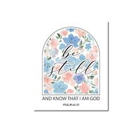 Modern Bible Verse Print, Be Still and Know Floral Wall Art, Minimalist Psalm 46 Decor for Office, Meditation Space(Unframed,12x18inch(30x45cm))
