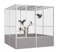 Modern Bird Cage Galvanised Steel Aviary House Anthracite/Grey vidaXL