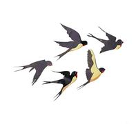 Modern Bird Wall Stickers for Home Decor - 5 Piece Set of Self- Vinyl Decals with Transfer Tape for Easy DIY Application on Various Surfaces