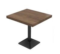 Modern Bistro Table Brown With Wood Grain Pattern Sturdy Steel Leg Square Dining For 2 Indoor Use Stylish Versatile Kitchen Restaurant Coffee Shop Small Tables Wooden Bar (Size:60x60x75cm,Color:brown)