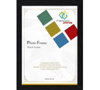 Modern Black 12 x 8 inch Picture Frame In Multiple Colours & Sizes - Frame With Safe Perspex Front & Wall Mounting - 12" x 8" Photo Frame (30.5 x 20.3cm)