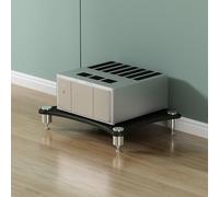 Modern Black 4-Tier AV Ma Stand - Wooden Corner Shelf o Rack for Record Player & Ste Cabinet - Space-Saving Home nizer & Entertainment Center