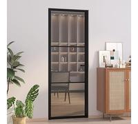 Modern Black Aluminum Interior Door - 76 x 201.5 cm - Swing Door for Bathroom Kitchen Office - Stylish Design & Durable Construction