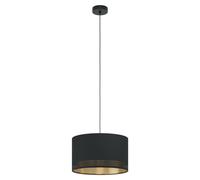 Modern Black And Gold Fabric Chandelier 1 Light GL0450