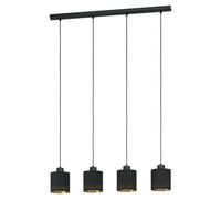 Modern Black And Gold Fabric Chandelier 4 Lights GL0447