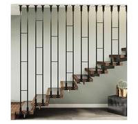 Modern Black and Gold Staircase Balusters, L-Shaped Metal Spindles, Stylish Double Row Columns for Indoor Railings, 1ft-7 Height, Perfect for Contemporary Home Décor.