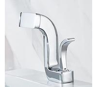 Modern Black Bathroom Faucet Elegant Brass Hot & Cold Mixer Tap Stylish Sink Faucet for Bathroom (Chrome Finish)