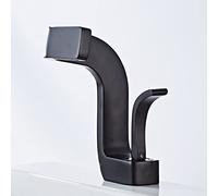 Modern Black Bathroom Faucet Elegant Brass Sink Mixer Tap Hot & Cold Water Control Stylish Lavatory Faucet for Bathroom (Nero)