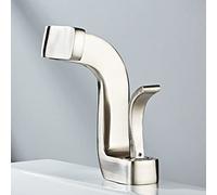 Modern Black Bathroom Faucet Elegant Brass Sink Mixer with Hot & Cold Water Stylish Nickel Finish for Sink and Bathroom Decor