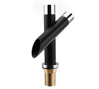 Modern Black Bathroom Faucet - Single Handle Mixer Tap Brass Basin Mixer Hot & Cold Water Ideal for Sink & Waterfall Design