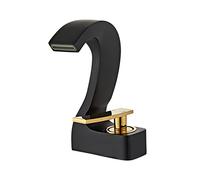 Modern Black Bathroom Sink Faucet - Brass Single Handle Mixer Tap Cold & Hot Water Waterfall Design Washbasin Fixture for Contemporary Homes