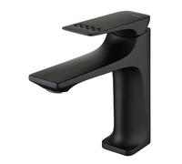 Modern Black Bathroom Sink Faucet, Single Handle Copper Hot & Cold Water Mixer, 60cm Hose, Sleek Washbasin Tap, Stylish Bathroom Fixture for Home Improvement