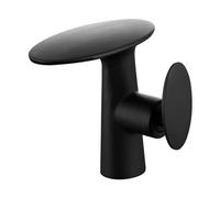 Modern Black Brass Bathroom Faucet - Single Handle Basin Mixer Tap Waterfall Design for Sink Washbasin Fixture Contemporary Home Upgrade
