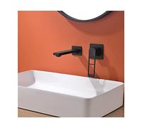 Modern Black Brass Wall Mount Bathroom Sink Faucet with Single Handle Basin Mixer Tap Economic and Stylish Choice for Lavatory and Vessel Sink LWX