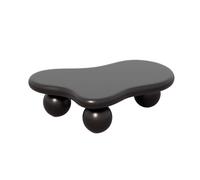 Modern Black Cloud Coffee Table for Living Room - Cute Rounded Edge Design Polished Finish Irregular Shape Stylish Ball Legs Perfect for Small Spaces Home & Office (120x76cm)