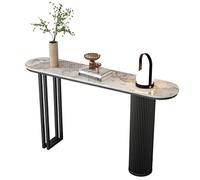 Modern Black Console Table Slim & Space-Saving Design Easy Assembly Metal Structure Stylish Entrance Table for Hallway & Living Room High and Narrow Accent Furniture