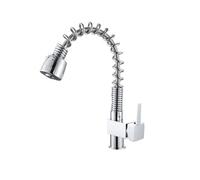 Modern Black Copper Kitchen Faucet with Square Spring Design Rotatable Spout Stylish & Functional for Contemporary Kitchens Easy Installation Finish