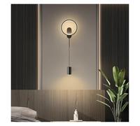 Modern Black d LED Wall Lamp Hallway Aisle Bedroom Bedside Study Stair Wall Sconce Lighting Fixture Home Decoratioan,Energy Conservation Wall Light (Black Warm White)
