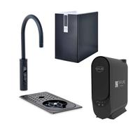 Modern Black Drink Station With Round Purifier Instant Boiling, Sparkling, And Chilled Water Dispenser