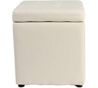 Modern Black Faux Leather Storage Ottoman Cube - Versatile Foot Stool, Toy Box, and Bench Seat with Hinge Top - Space-Saving Pouf (30x30x35cm)