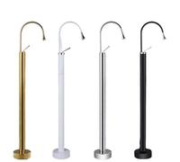 Modern Black Floor Standing FaucetExtra Long Water Drop Design for Bathtub & Sink Mixer TapElegant Bathroom Basin Fixture for Contemporary Homes