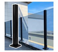 Modern Black Glass Balustrade Post Kit for Balcony & Patio 41.3" Tall Railing Columns in Deep Coffee Ideal for Outdoor Fencing 2 to 3.4 Ft Height Options