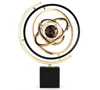 Modern Black Gold Decorative Globe Abstract Art Sculpture Living Room Decor Elegant Table Decor Earth Ball and Elegant Desk Decor for Geography