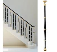 Modern Black & Gold Stair Banister - 1 PC Aluminum Railing Spindle for Indoor/Outdoor Use Perfect for Deck Porch Balcony and Spiral Wooden Steps