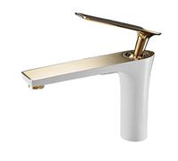 Modern Black & Gold Tall Basin Mixer Faucet All Copper Single Handle for Stylish Bathroom Vessel Sinks & Countertops Luxury Design & Durability.