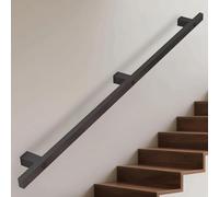 Modern Black Handrail for Stairs - Complete Kit. 30cm-600cm Staircase Banister Railing, Wall Mounted Metal Wrought Iron Balustrade Safety Grab Bar(9.2ft/280cm)