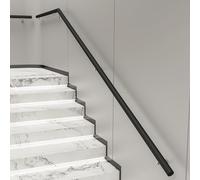 Modern Black Handrail Kit 1-20ft, Non-Slip Wood Stair Grab Bar, Wall-Mounted Indoor Railings for Stairs, Corridors, Lofts & Decks - 5ft & 12ft