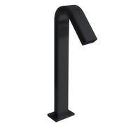 Modern Black Infrared Bathroom Faucet - Sensor Activated, Battery Operated Brass Waterfall Tap, Stylish Washbasin Fixture for Contemporary Home Decor