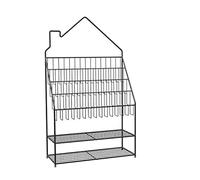 Modern Black Iron Bookshelf Multifunctional Decorative Shelf for Bedroom Simple Floor Display Stand 47x25x80cm Ideal for Books and Magazines Storage